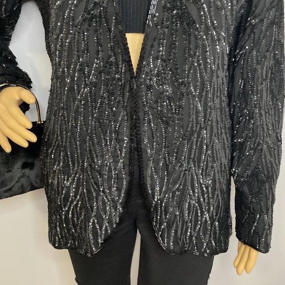 Vintage 60’s duster sequin sweater with a clip below the bust super chic elegant - Picture 4 of 10